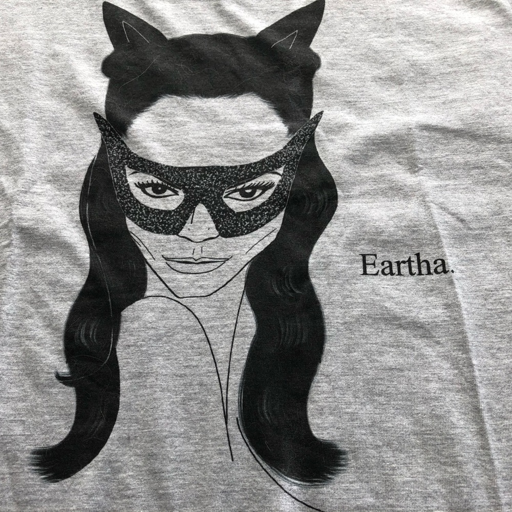 Eartha Kitt Catwoman Tee T-Shirt Grey Cotton Lg